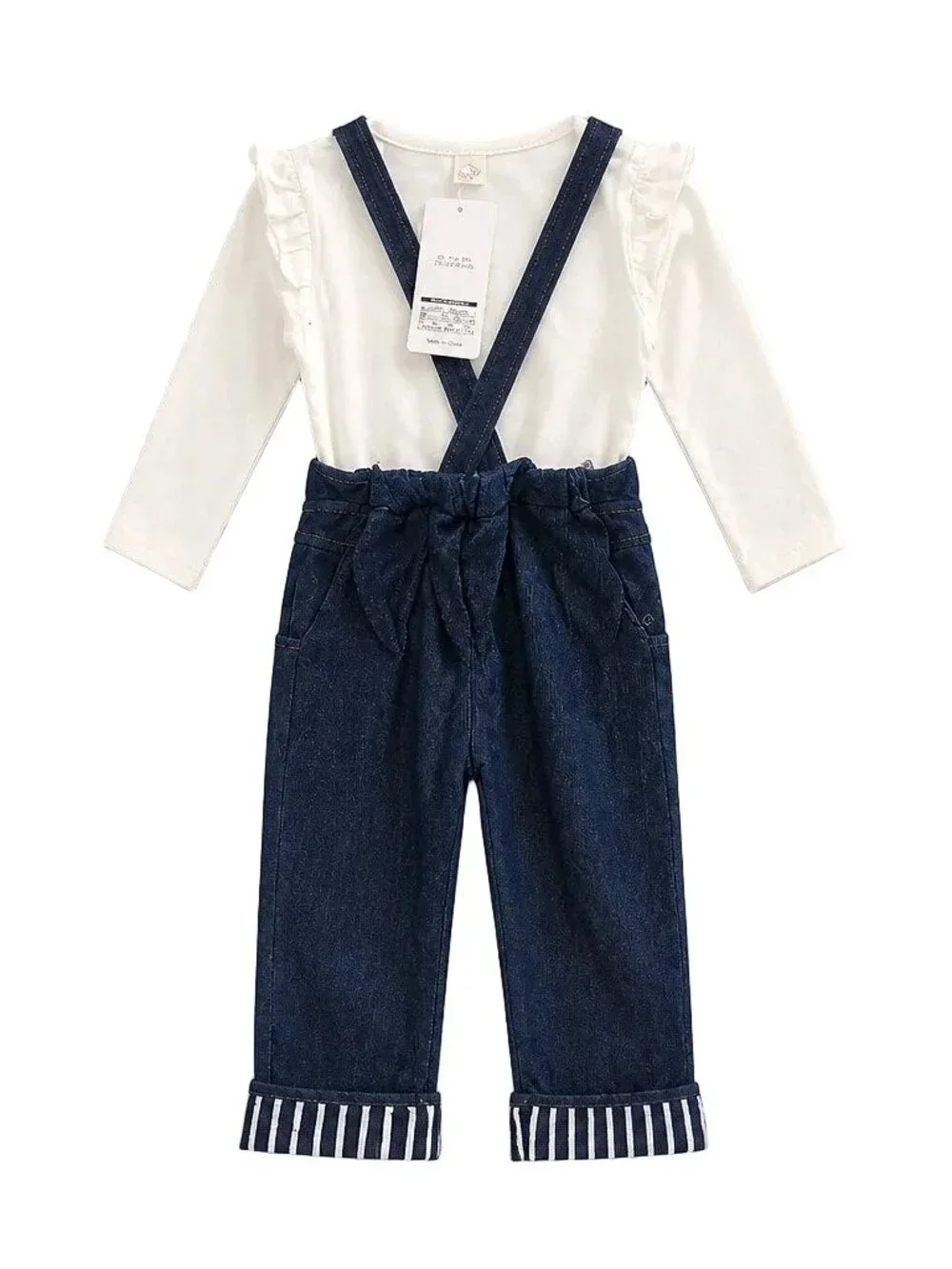 Adorable Mickey Minnie Burger Overralls Cotton Outfit